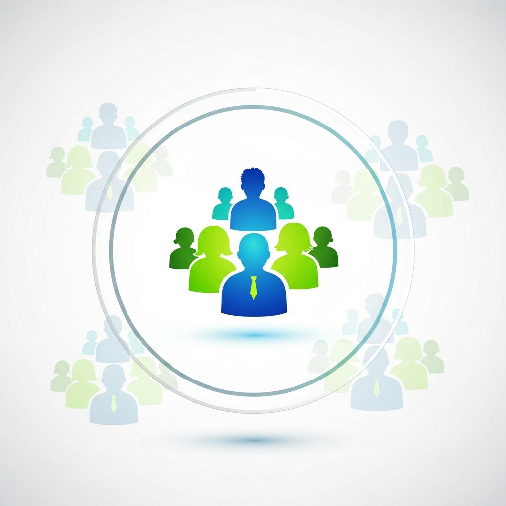 Whisk_145f6f6517bd2c0b17a464b94f65ff2cdr graphic of people icons in a circle.