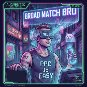 graphic of a pay per click expert who loves broad match keywords